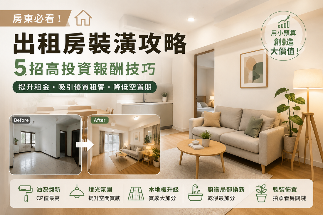 房東裝潢術：5個高報酬率的租屋改造技巧，讓房子迅速出租且租金翻倍！